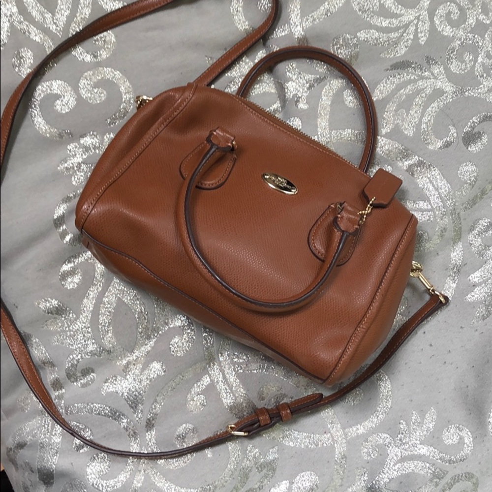 Camel coach mini purse